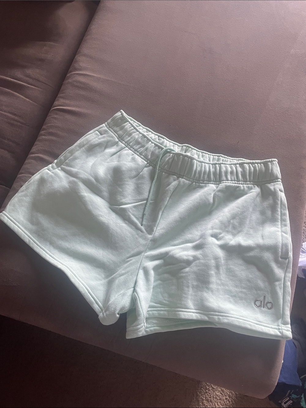 ALO Yoga Mint Green Drawstring Athletic Shorts